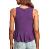 imageLYANER Womens Casual V Neck Peplum Ruffle Hem Sleeveless Babydoll Tank TopPurple