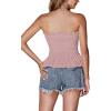 imageLYANER Womens Frill Shirred Ruffle Hem Strapless Tube Top Sleeveless Pleated Peplum Bandeau BlouseDusty Pink