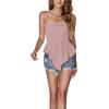 imageLYANER Womens Frill Shirred Ruffle Hem Strapless Tube Top Sleeveless Pleated Peplum Bandeau BlouseDusty Pink