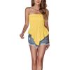 imageLYANER Womens Frill Shirred Ruffle Hem Strapless Tube Top Sleeveless Pleated Peplum Bandeau BlouseYellow