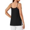 imageLYANER Womens Loose Square Neck Spaghetti Straps Slit Side Camisole Tank Cami TopBlack