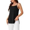 imageLYANER Womens Loose Square Neck Spaghetti Straps Slit Side Camisole Tank Cami TopBlack