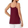 imageLYANER Womens Loose Square Neck Spaghetti Straps Slit Side Camisole Tank Cami TopBurgundy