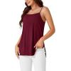 imageLYANER Womens Loose Square Neck Spaghetti Straps Slit Side Camisole Tank Cami TopBurgundy