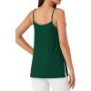 imageLYANER Womens Loose Square Neck Spaghetti Straps Slit Side Camisole Tank Cami TopDark Green