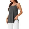 imageLYANER Womens Loose Square Neck Spaghetti Straps Slit Side Camisole Tank Cami TopGray