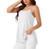 imageLYANER Womens Loose Square Neck Spaghetti Straps Slit Side Camisole Tank Cami TopWhite