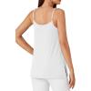 imageLYANER Womens Loose Square Neck Spaghetti Straps Slit Side Camisole Tank Cami TopWhite