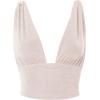 imageLYANER Womens Sexy Deep V Neck Slim Fitted Strap Crop Cami Tank Sleeveless TopBeige