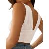 imageLYANER Womens Sexy Deep V Neck Slim Fitted Strap Crop Cami Tank Sleeveless TopBeige