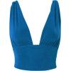 imageLYANER Womens Sexy Deep V Neck Slim Fitted Strap Crop Cami Tank Sleeveless TopBlue
