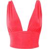 imageLYANER Womens Sexy Deep V Neck Slim Fitted Strap Crop Cami Tank Sleeveless TopBright Pink