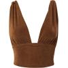 imageLYANER Womens Sexy Deep V Neck Slim Fitted Strap Crop Cami Tank Sleeveless TopBrown