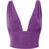 imageLYANER Womens Sexy Deep V Neck Slim Fitted Strap Crop Cami Tank Sleeveless TopPurple