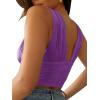 imageLYANER Womens Sexy Deep V Neck Slim Fitted Strap Crop Cami Tank Sleeveless TopPurple