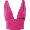imageLYANER Womens Sexy Deep V Neck Slim Fitted Strap Crop Cami Tank Sleeveless TopRose Red
