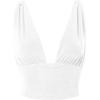 imageLYANER Womens Sexy Deep V Neck Slim Fitted Strap Crop Cami Tank Sleeveless TopWhite