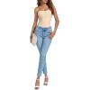 imageLYANER Womens Sexy Rib Knit Stretch Strapless Bustier Tube Cami Tank Club Corset TopBeige