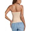 imageLYANER Womens Sexy Rib Knit Stretch Strapless Bustier Tube Cami Tank Club Corset TopBeige
