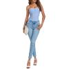 imageLYANER Womens Sexy Rib Knit Stretch Strapless Bustier Tube Cami Tank Club Corset TopLight Blue