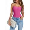 imageLYANER Womens Sexy Rib Knit Stretch Strapless Bustier Tube Cami Tank Club Corset TopRose