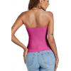 imageLYANER Womens Sexy Rib Knit Stretch Strapless Bustier Tube Cami Tank Club Corset TopRose