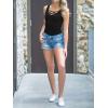 imageLYANER Womens Sexy Scoop Neck Cross Criss Sleeveless Bodycon Basic Tank Tee Shirts TopsBlack