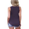 imageLYANER Womens Sexy Scoop Neck Cross Criss Sleeveless Bodycon Basic Tank Tee Shirts TopsDark Purple