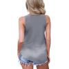 imageLYANER Womens Sexy Scoop Neck Cross Criss Sleeveless Bodycon Basic Tank Tee Shirts TopsGray