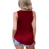 imageLYANER Womens Sexy Scoop Neck Cross Criss Sleeveless Bodycon Basic Tank Tee Shirts TopsRed
