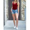 imageLYANER Womens Sexy Scoop Neck Cross Criss Sleeveless Bodycon Basic Tank Tee Shirts TopsRed