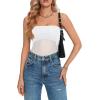 imageLYANER Womens Sexy Sheer Mesh See Through Crop Tube Top Slim Fit Strapless Bandeau Top Sleeveless Crop TanksWhite