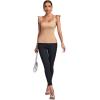 imageLYANER Womens Square Neck Ruffle Cap Sleeve Ribbed Knit Solid Slim Fit Tee TopKhaki
