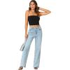 imageLYANER Womens Strapless Rib Knit Sleeveless Bandeau Corset Clue Crop Tube TopBlack