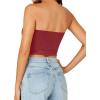 imageLYANER Womens Strapless Rib Knit Sleeveless Bandeau Corset Clue Crop Tube TopBurgundy