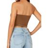 imageLYANER Womens Strapless Rib Knit Sleeveless Bandeau Corset Clue Crop Tube TopBurnt Orange
