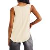 imageLYANER Womens Summer V Neck Basic Sleeveless Racerback Tank Top Casual Loose ShirtsBeige