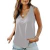 imageLYANER Womens Summer V Neck Basic Sleeveless Racerback Tank Top Casual Loose ShirtsGray