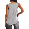 imageLYANER Womens Summer V Neck Basic Sleeveless Racerback Tank Top Casual Loose ShirtsGray
