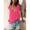 imageLYANER Womens Summer V Neck Basic Sleeveless Racerback Tank Top Casual Loose ShirtsRose