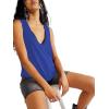 imageLYANER Womens Summer V Neck Basic Sleeveless Racerback Tank Top Casual Loose ShirtsRoyal Blue