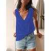 imageLYANER Womens Summer V Neck Basic Sleeveless Racerback Tank Top Casual Loose ShirtsRoyal Blue
