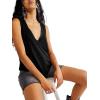 imageLYANER Womens Summer V Neck Basic Sleeveless Racerback Tank Top Casual Loose ShirtsSolid Black