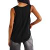 imageLYANER Womens Summer V Neck Basic Sleeveless Racerback Tank Top Casual Loose ShirtsSolid Black