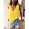 imageLYANER Womens Summer V Neck Basic Sleeveless Racerback Tank Top Casual Loose ShirtsYellow