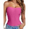 imageLYANER Womens Sexy Rib Knit Stretch Strapless Bustier Tube Cami Tank Club Corset TopRose
