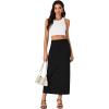 imageLYANER Womens Casual High Waist Slit Split Back Work Pencil Maxi SkirtBlack