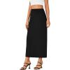 imageLYANER Womens Casual High Waist Slit Split Back Work Pencil Maxi SkirtBlack