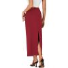 imageLYANER Womens Casual High Waist Slit Split Back Work Pencil Maxi SkirtBurgundy