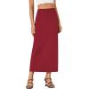 imageLYANER Womens Casual High Waist Slit Split Back Work Pencil Maxi SkirtBurgundy